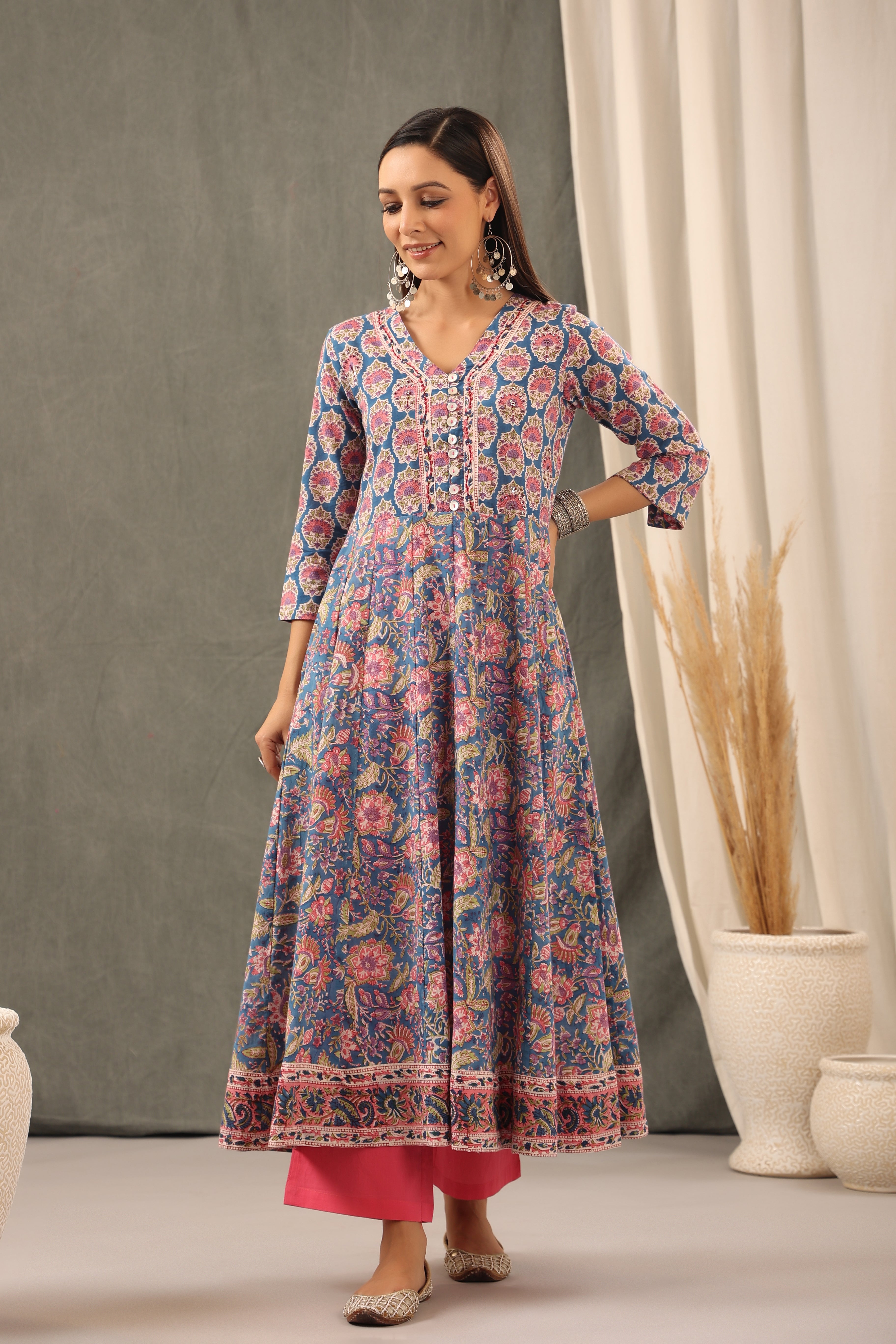 Persian Blue Anarkali Kurta