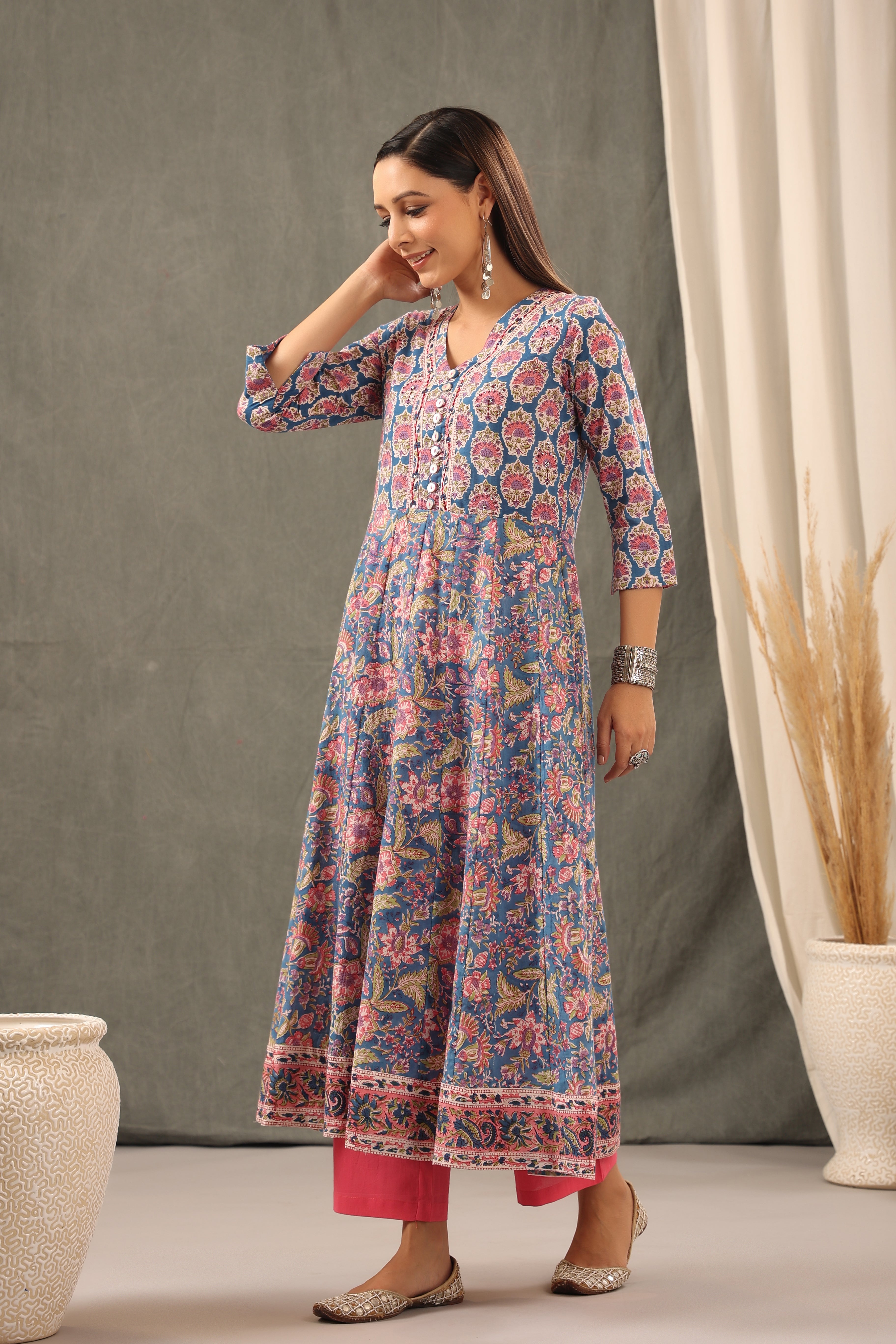 Persian Blue Anarkali Kurta