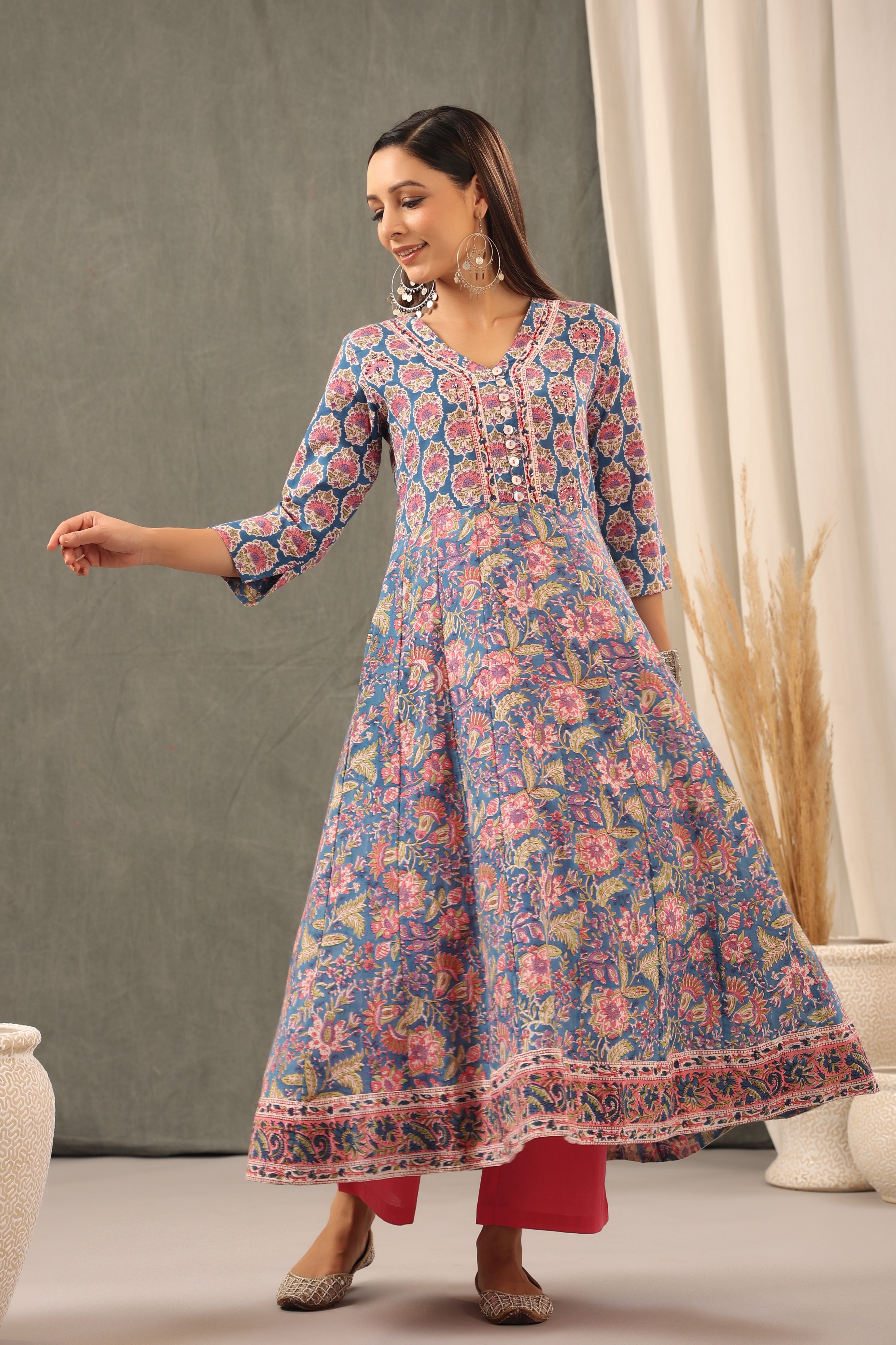 Persian Blue Anarkali Kurta
