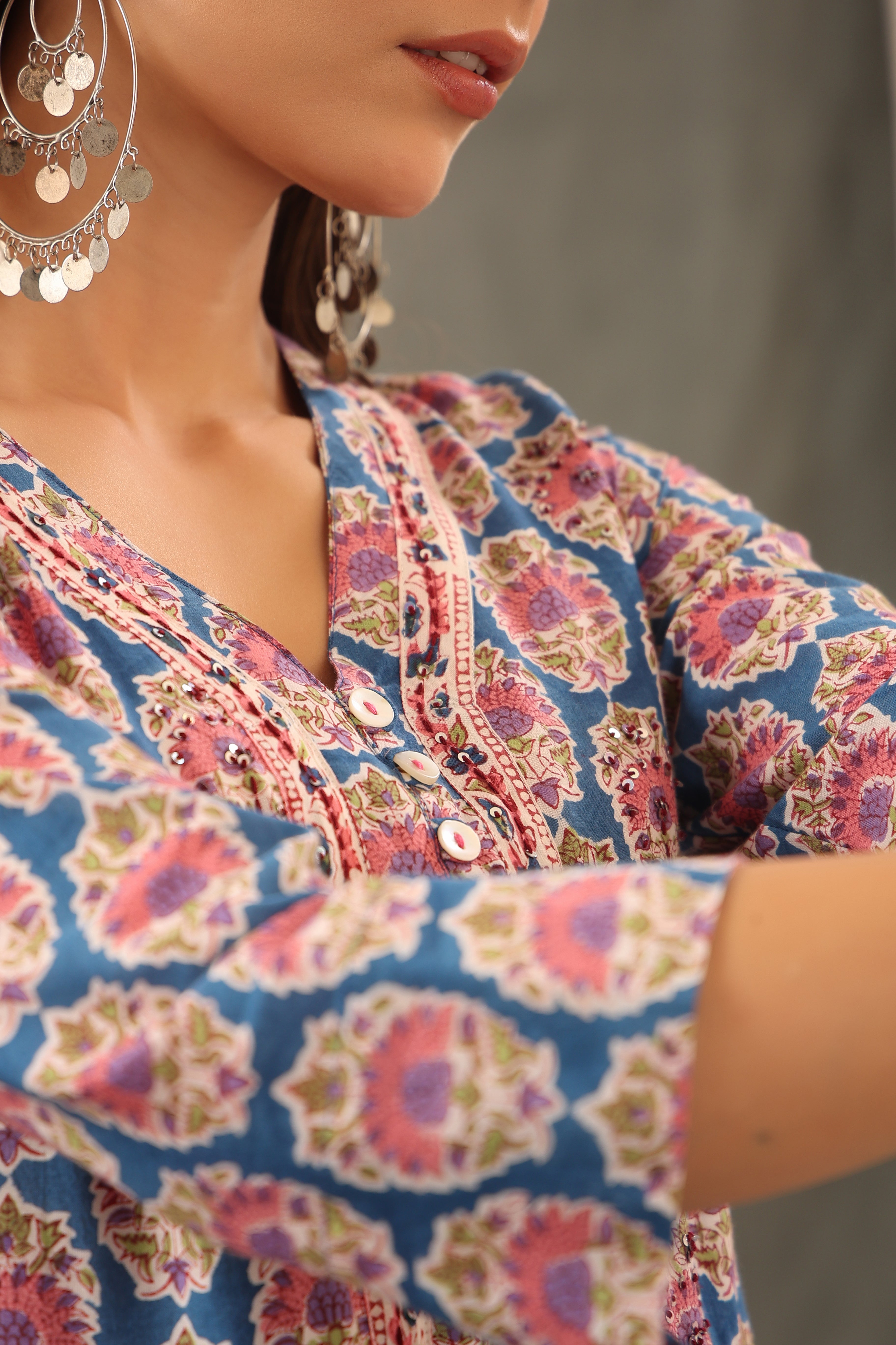 Persian Blue Anarkali Kurta