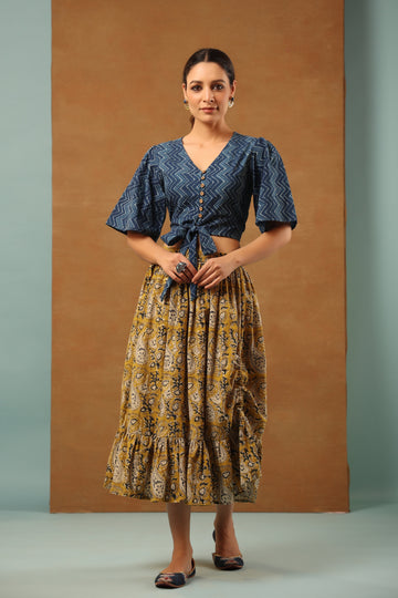 Indigo and Mustard Co-ord Set