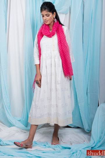 Shuddhi White Holy Cow Print Dress