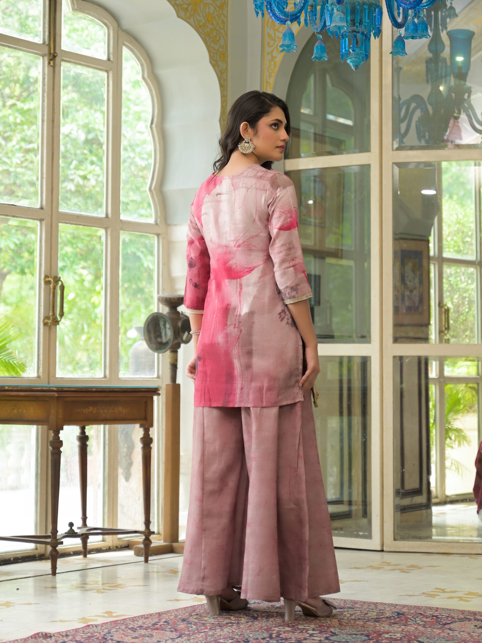 Label Khoj Women Lilen kurta, trouser and dupptta set