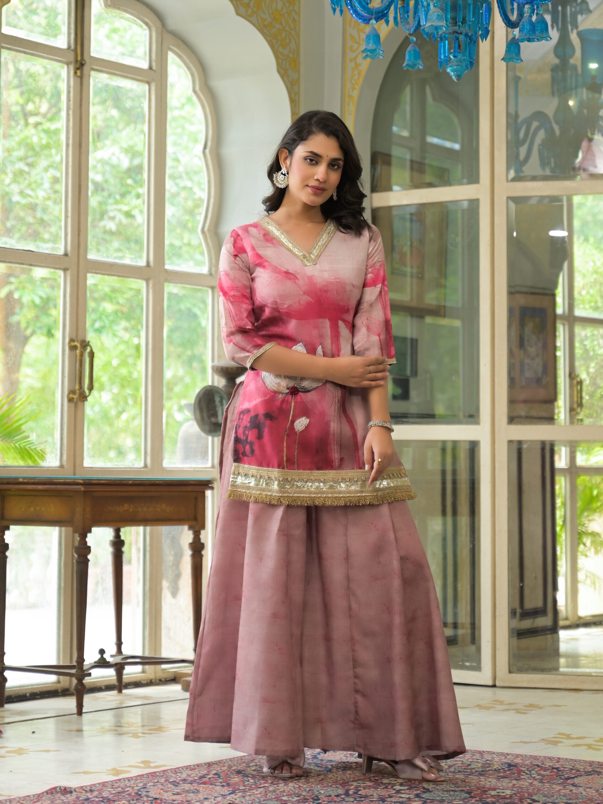 Label Khoj Women Lilen kurta, trouser and dupptta set