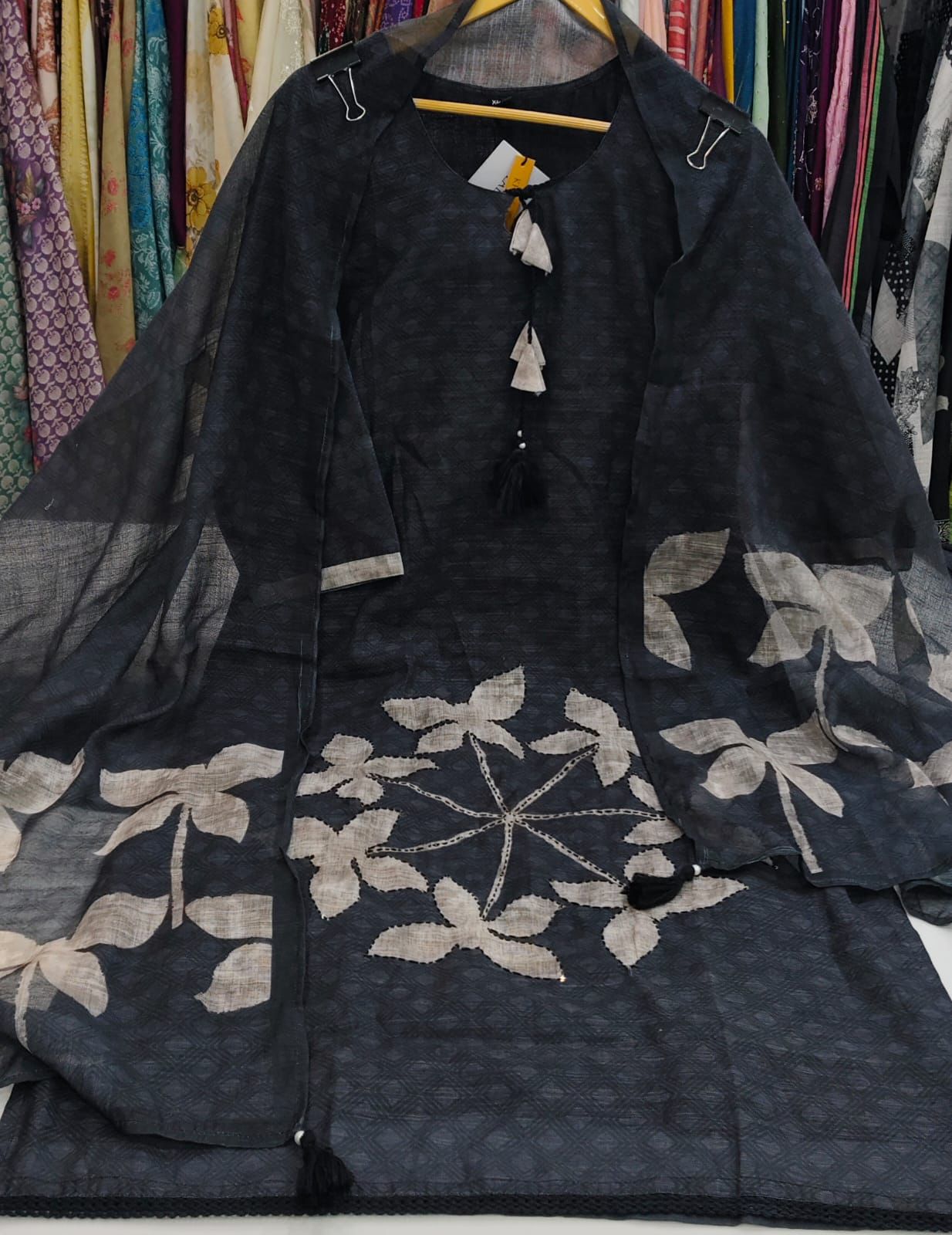 Label Khoj Women Lilen kurta, trouser and dupptta set