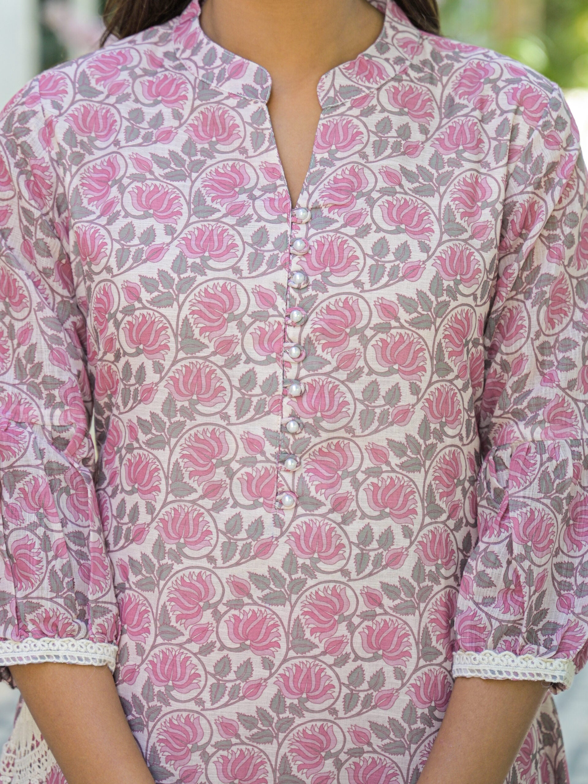Label Khoj Women Lilen kurta, trouser and dupptta set