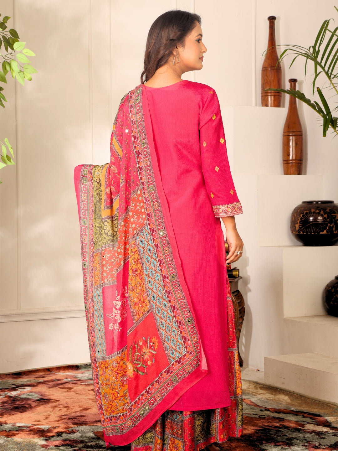 Label khoj chinon mal Embroidered Kurta With sharara & Dupatta