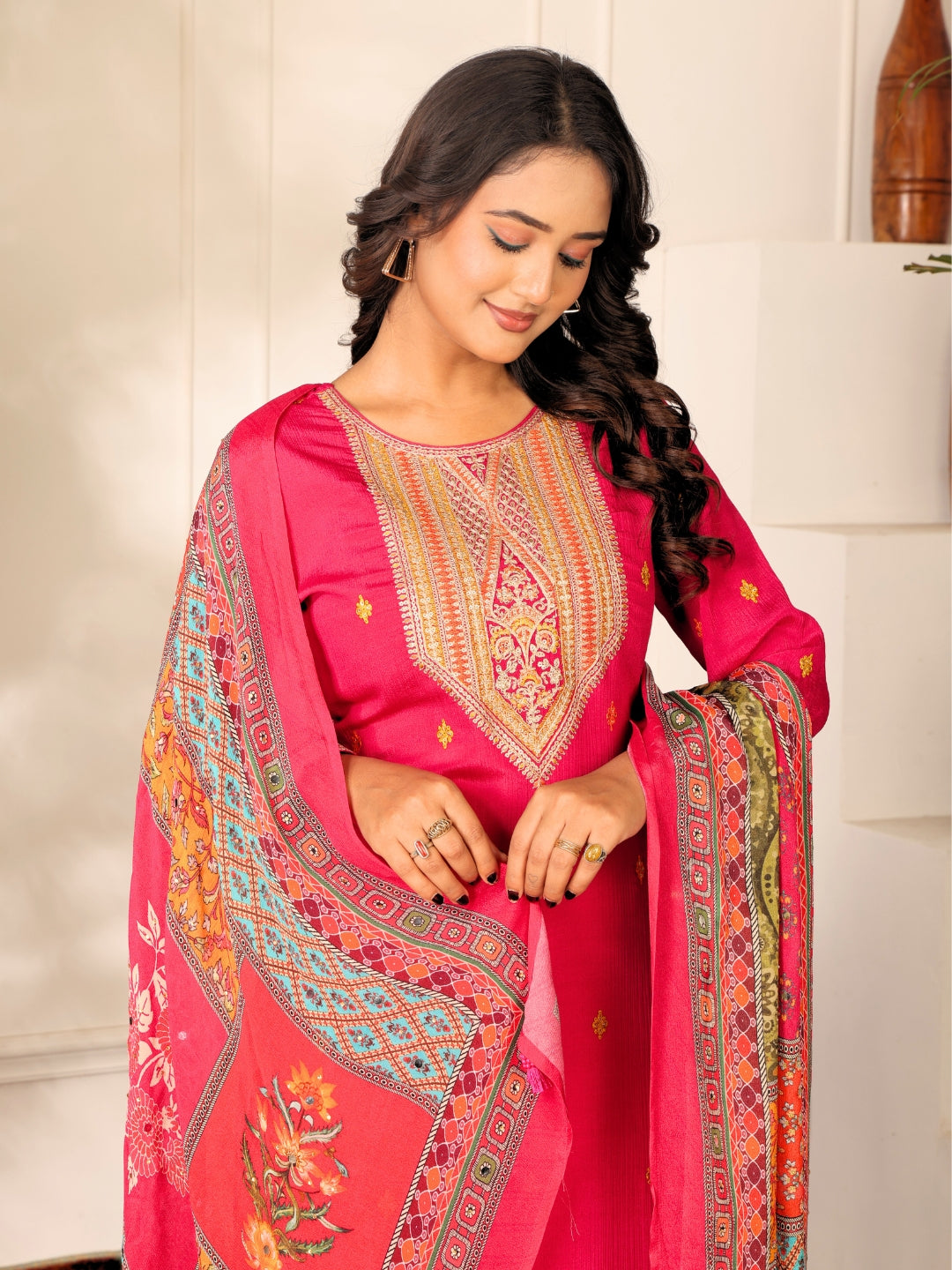 Label khoj chinon mal Embroidered Kurta With sharara & Dupatta