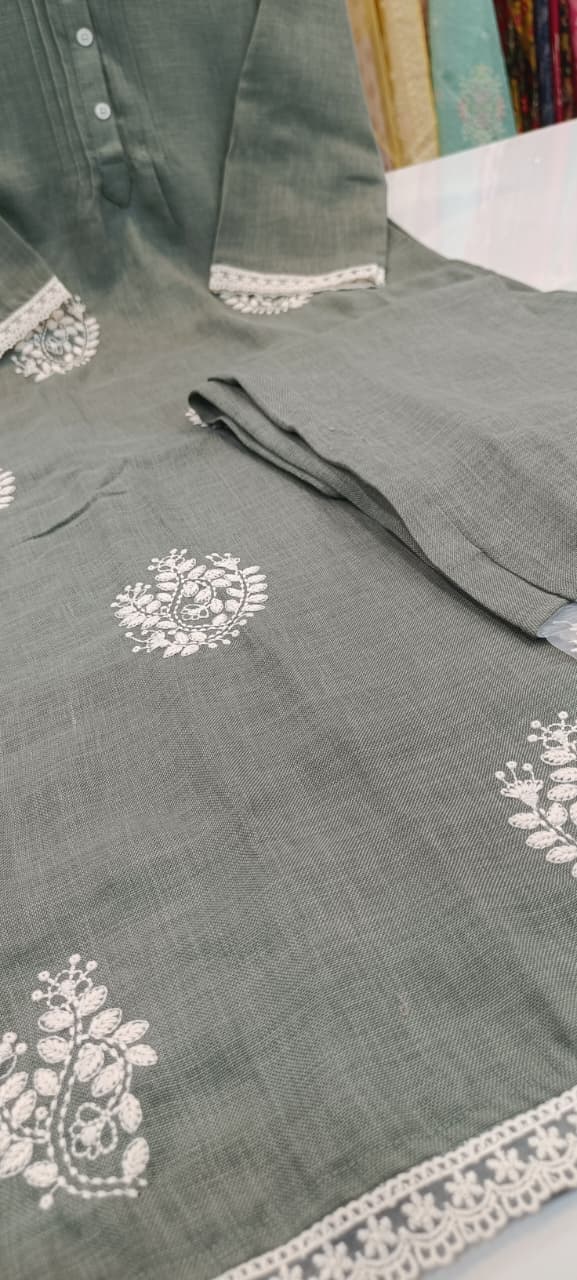 Label khoj jute linen kurta with pant
