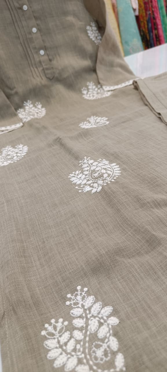 Label khoj jute linen kurta with pant