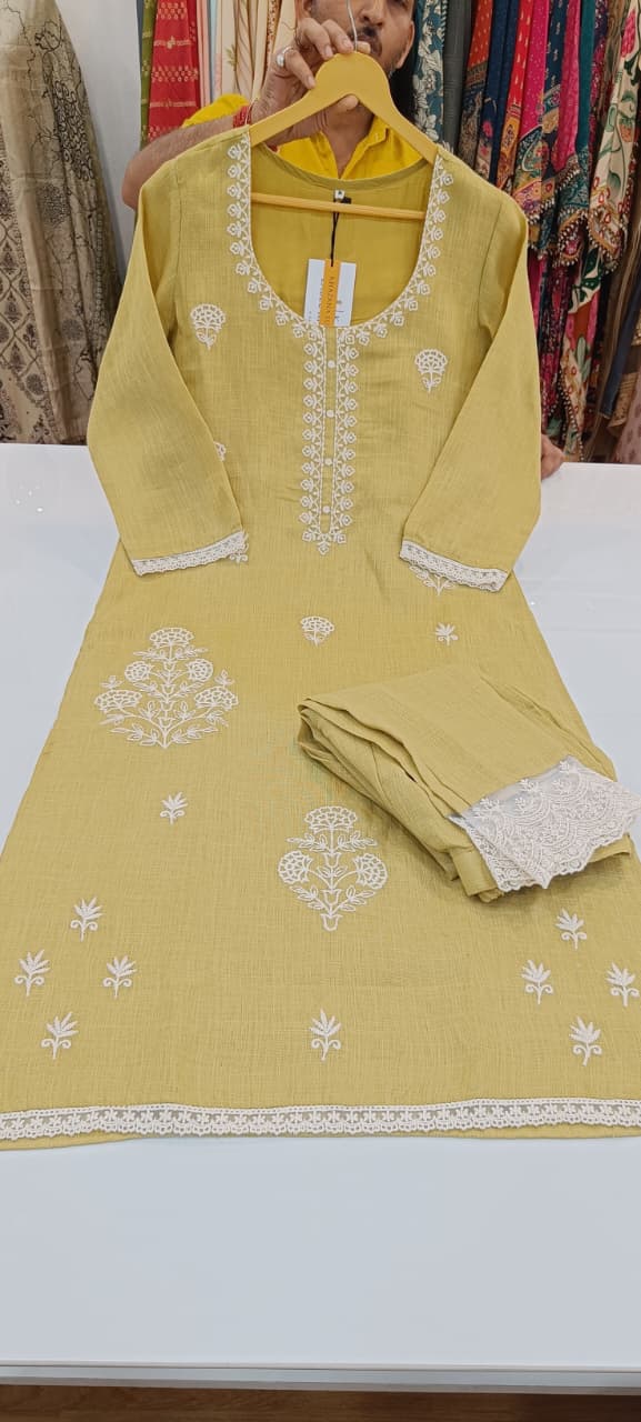 Label khoj jute linen kurta with pant