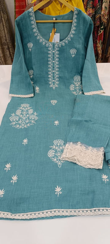Label khoj jute linen kurta with pant
