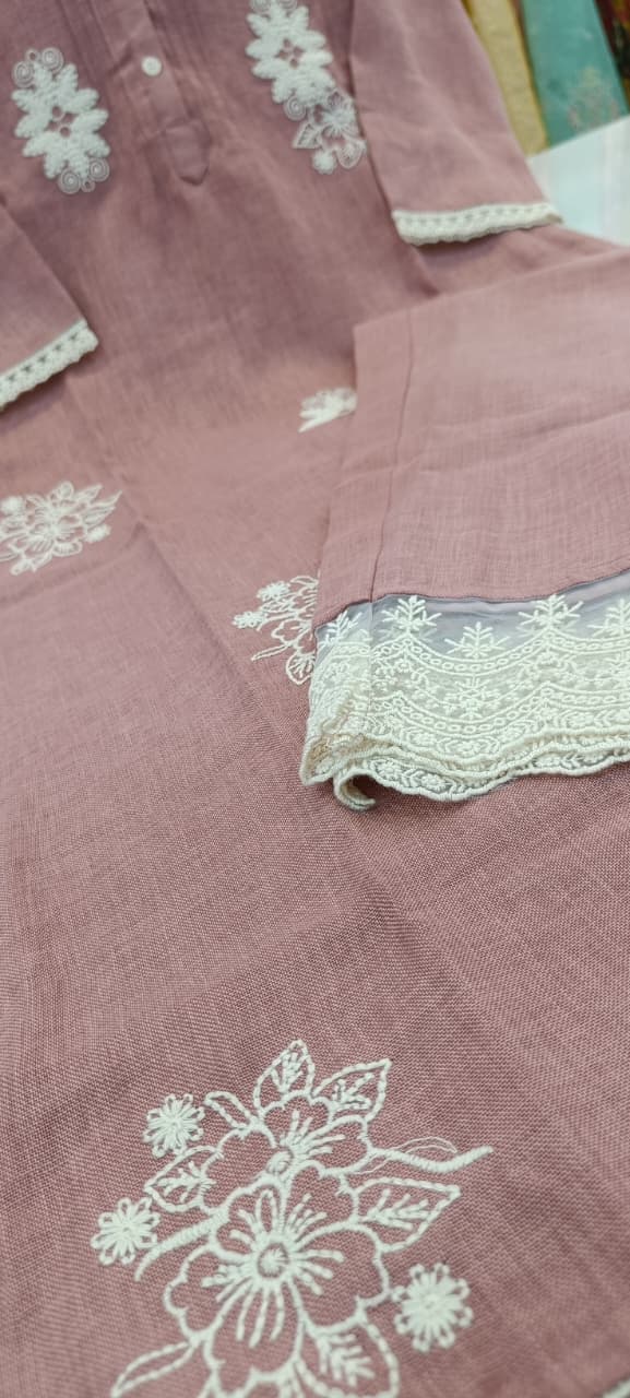 Label khoj jute linen kurta with pant