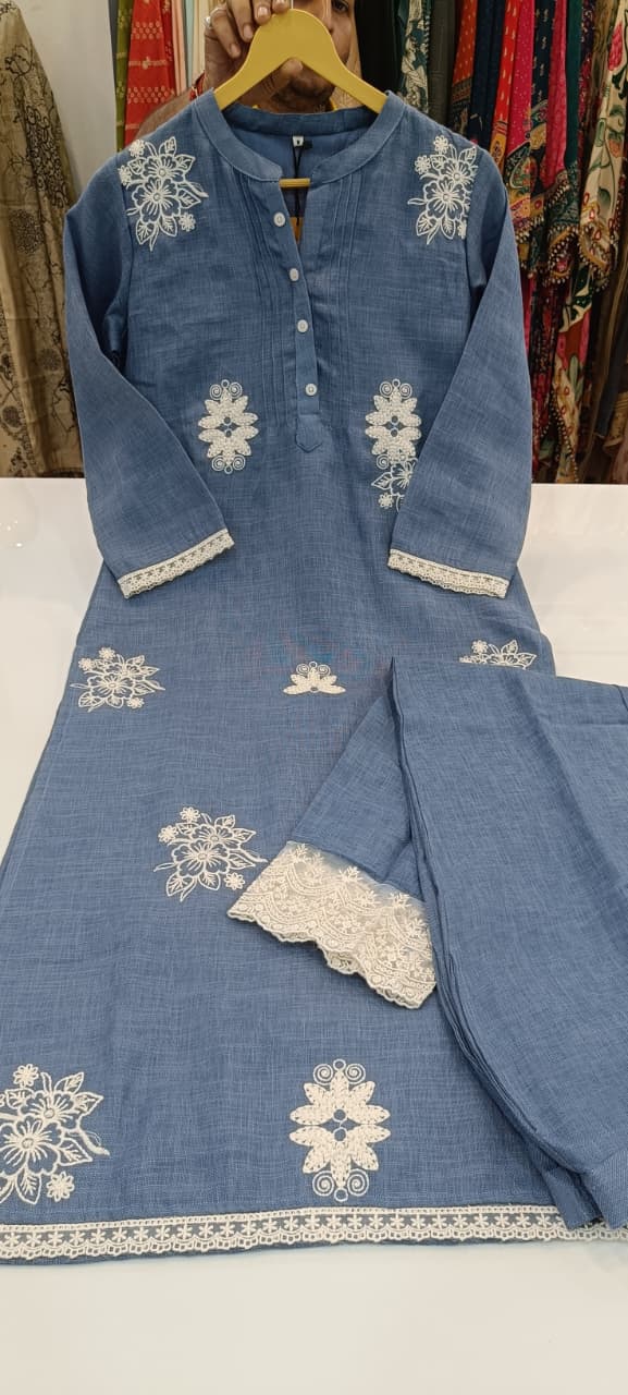 Label khoj jute linen kurta with pant