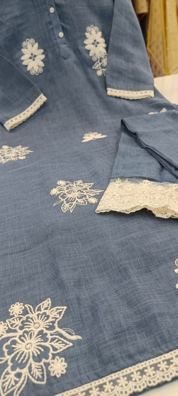 Label khoj jute linen kurta with pant