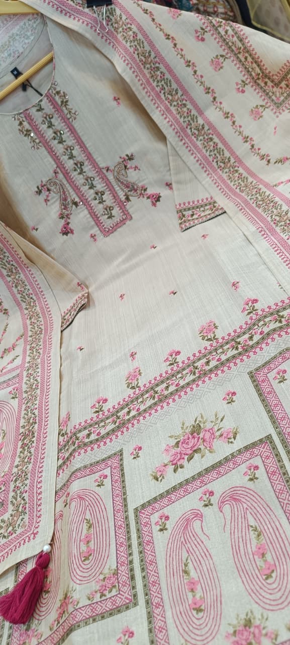 Label khoj Famous silk kurta , trouser and dupptta set