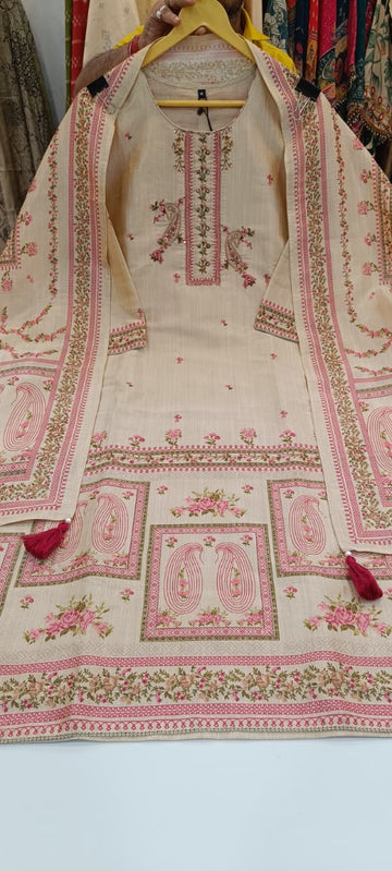 Label khoj Famous silk kurta , trouser and dupptta set