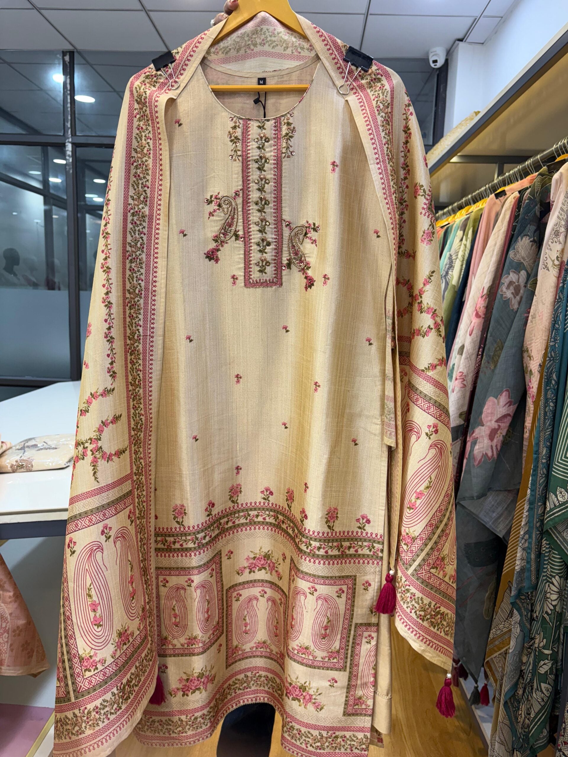 Label khoj Famous silk kurta , trouser and dupptta set