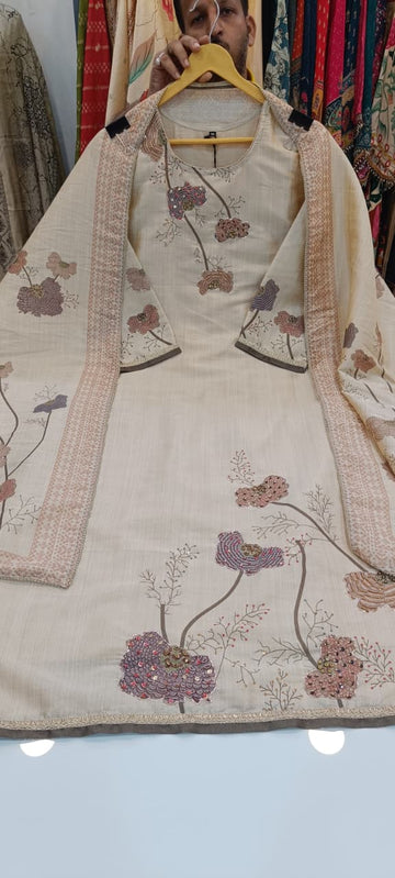 Label khoj Famous silk kurta , trouser and dupptta set