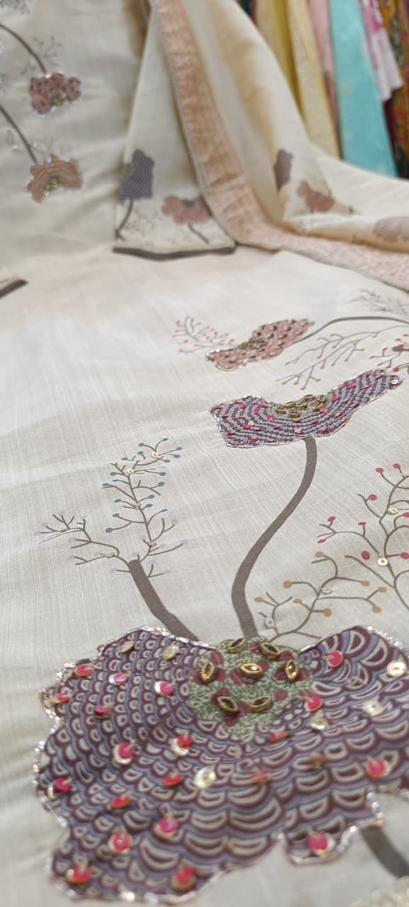 Label khoj Famous silk kurta , trouser and dupptta set