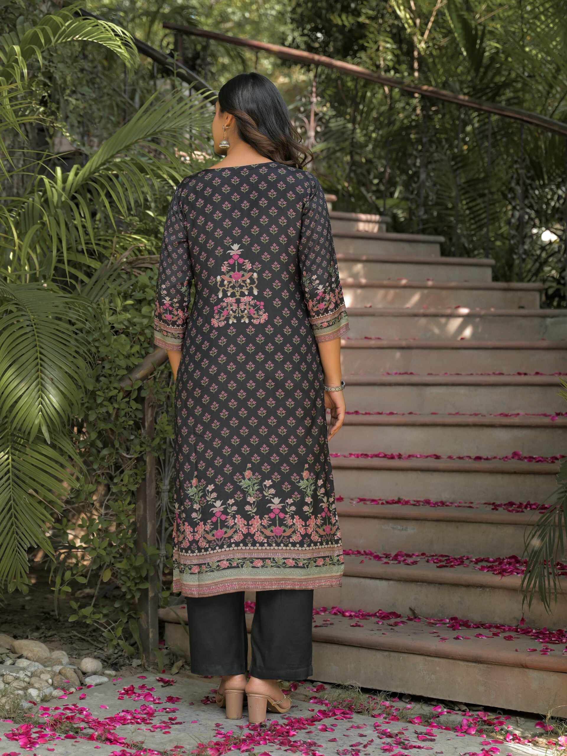 Label Khoj Women Pure viscose maslin with hand work kurta set