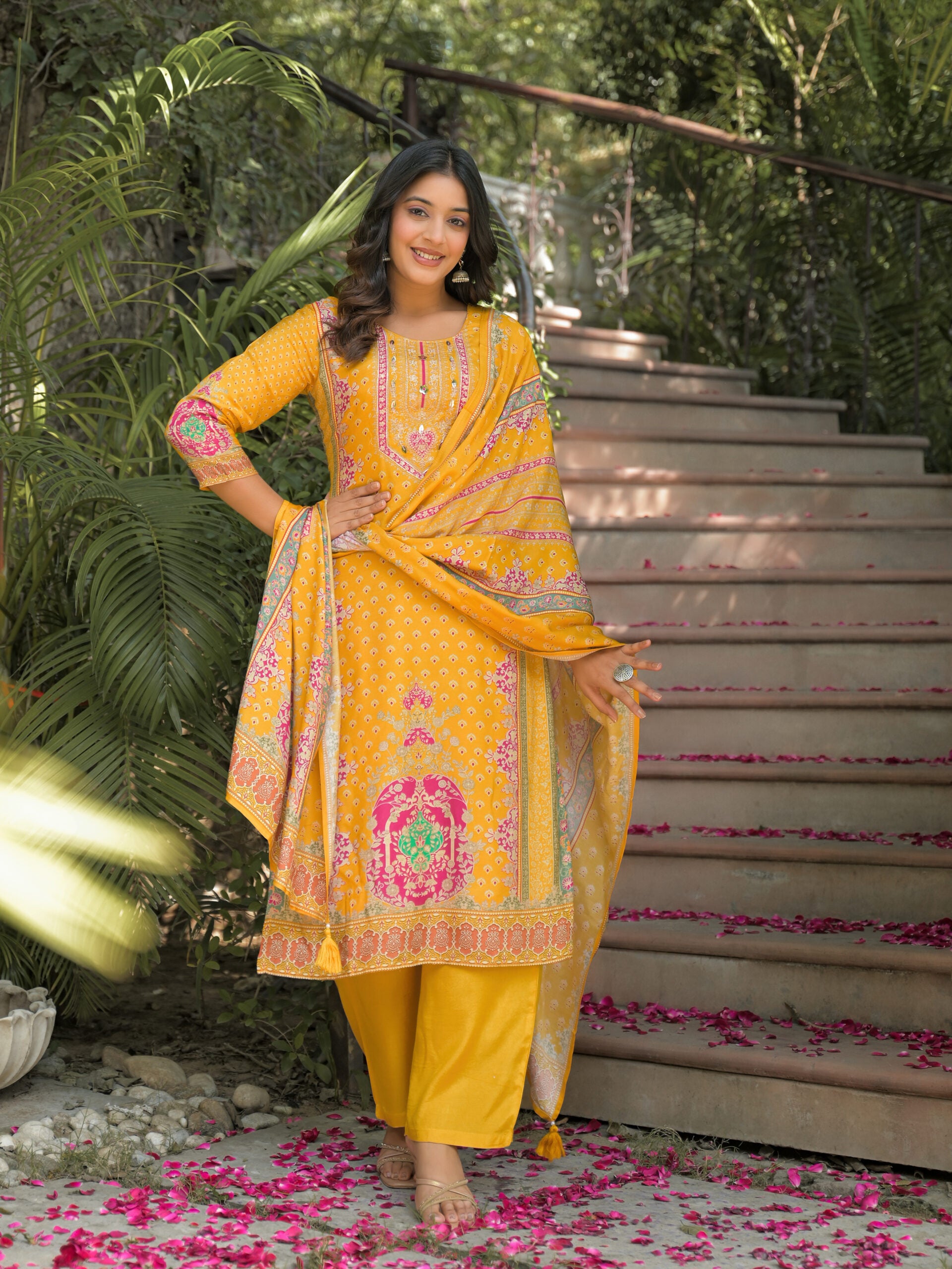 Label Khoj Women Pure viscose maslin with hand work kurta set