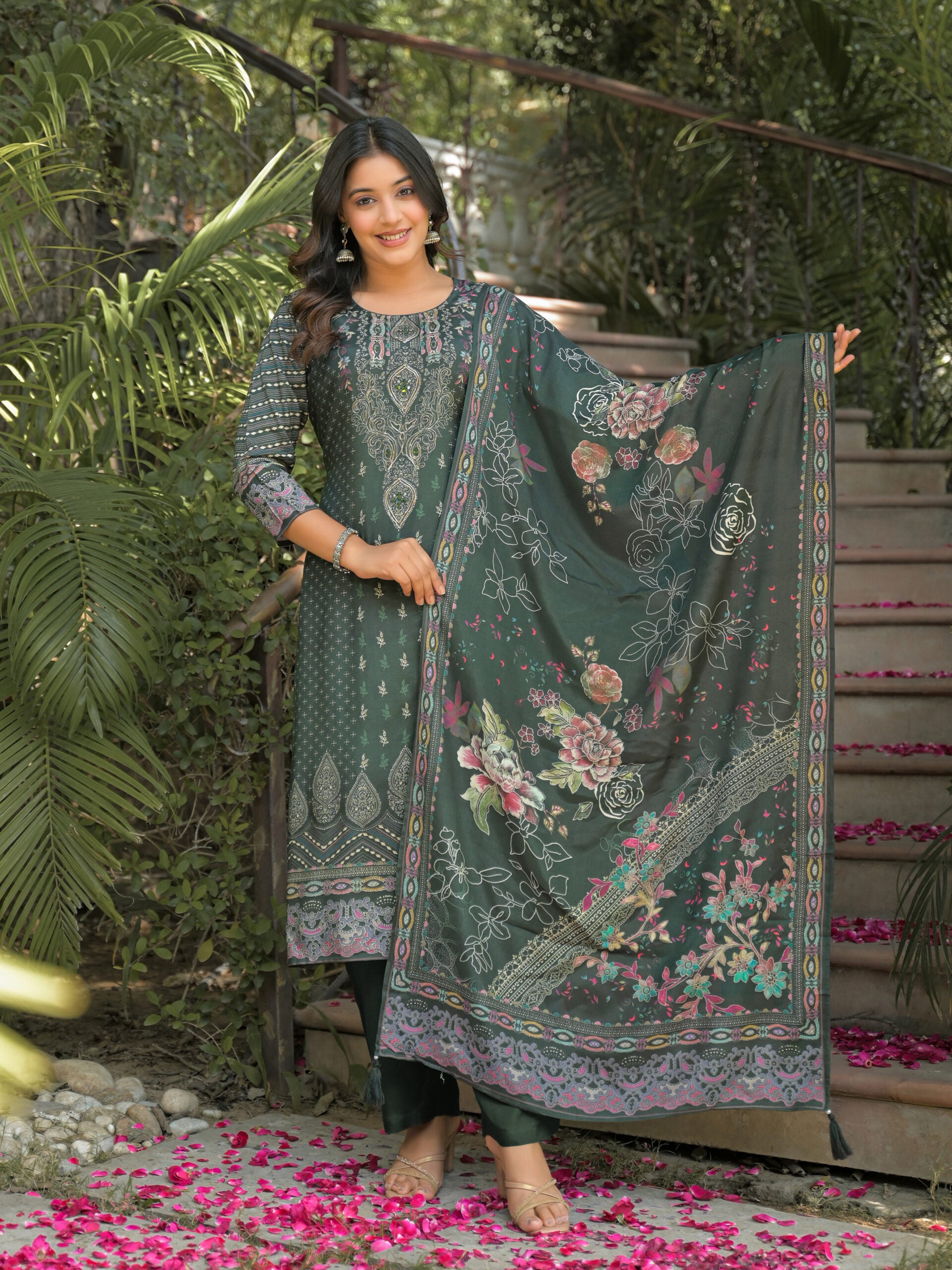Label Khoj Women Pure viscose maslin with hand work kurta set