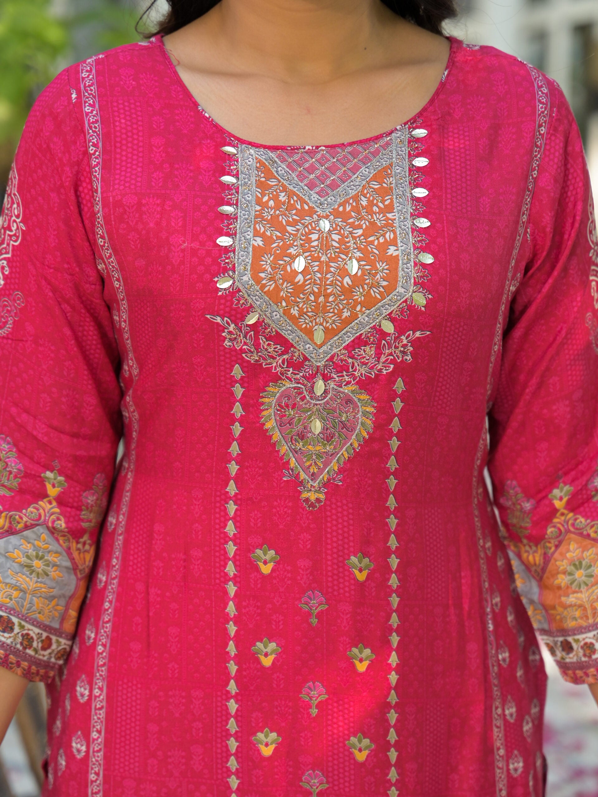 Label Khoj Women Pure viscose maslin with hand work kurta set