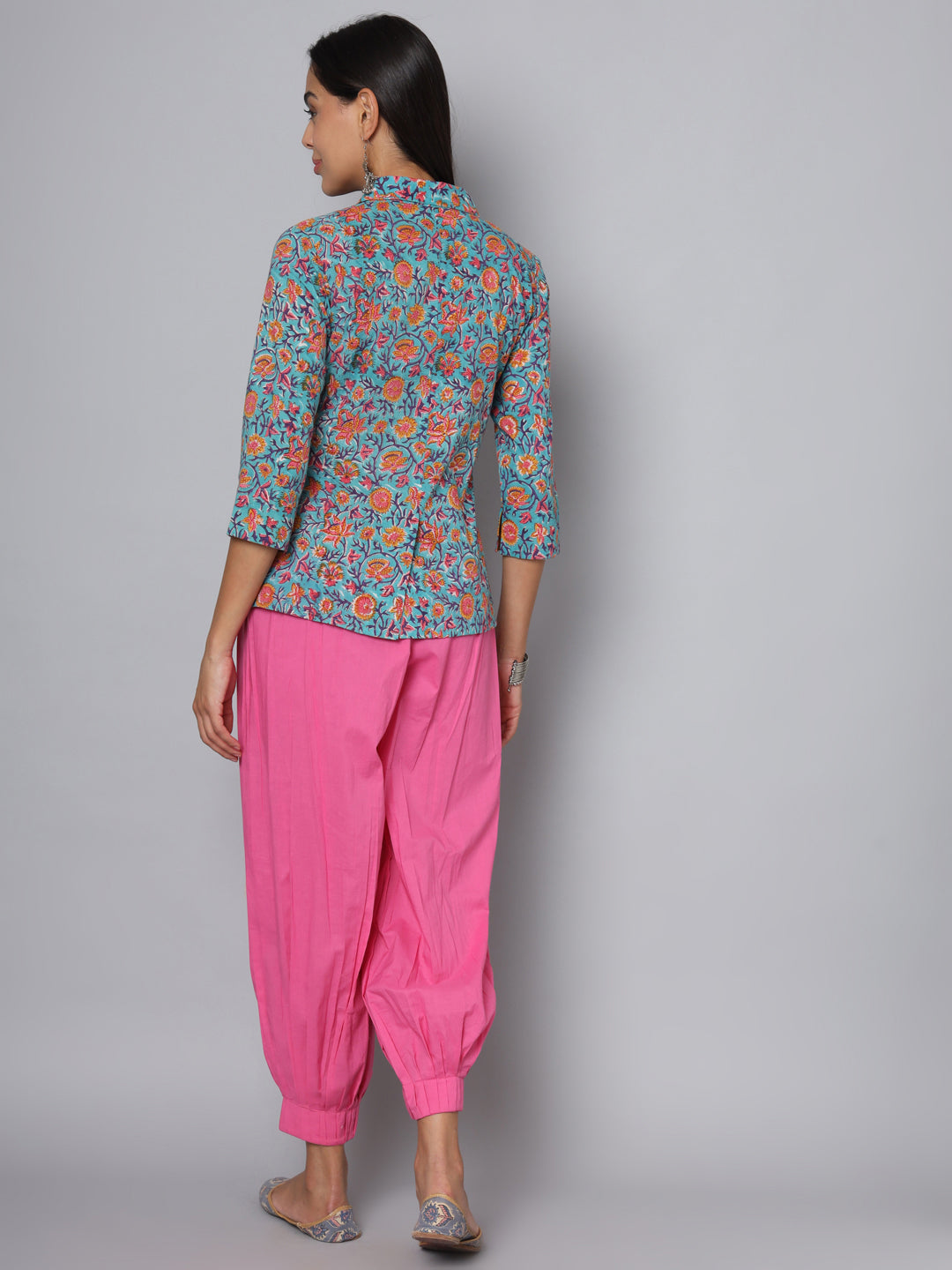 Shuddhi sea green and yellow double top