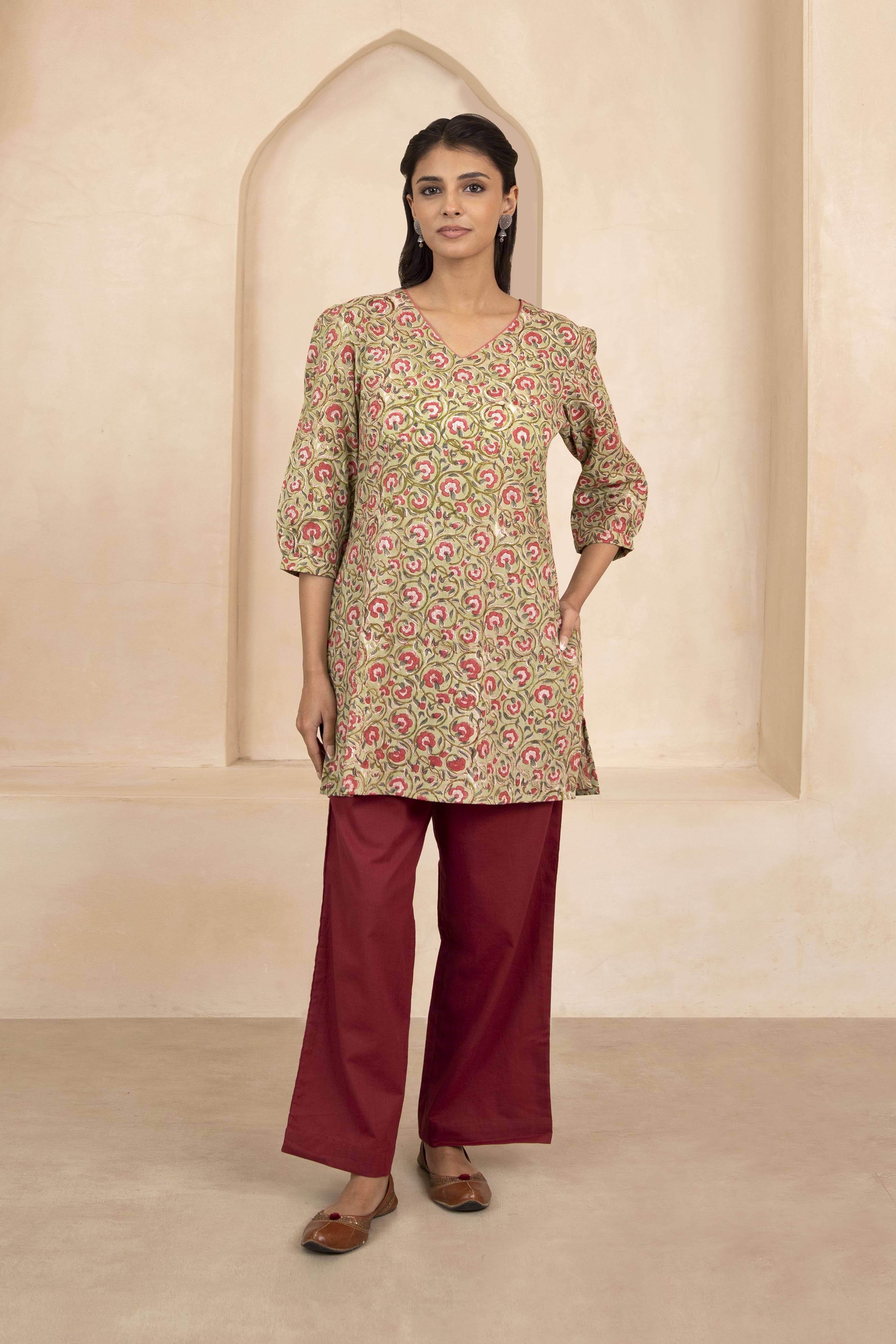 Vermillion Red Palazzo Pant