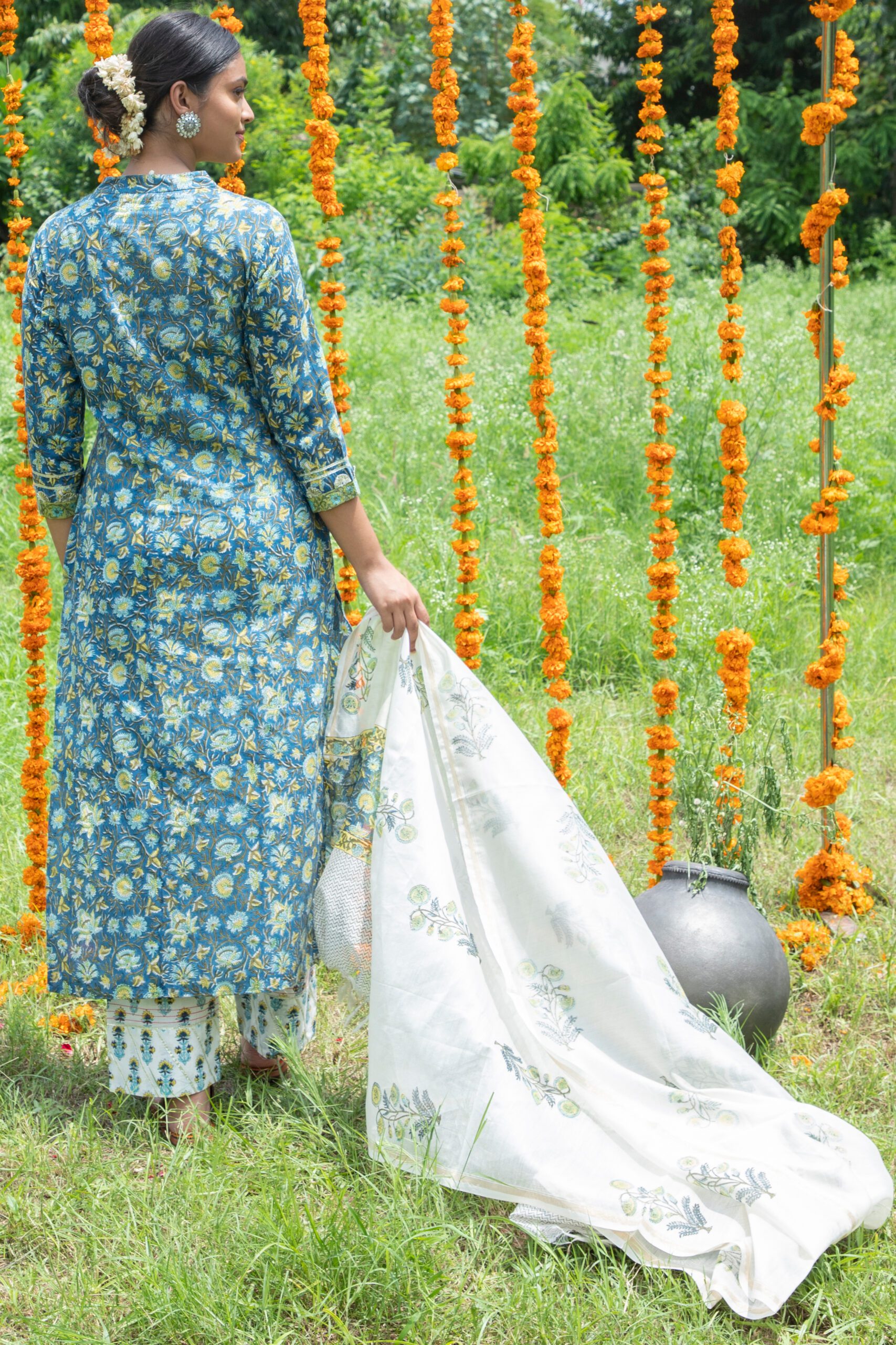 Shuddhi Blue Kurta Full Set