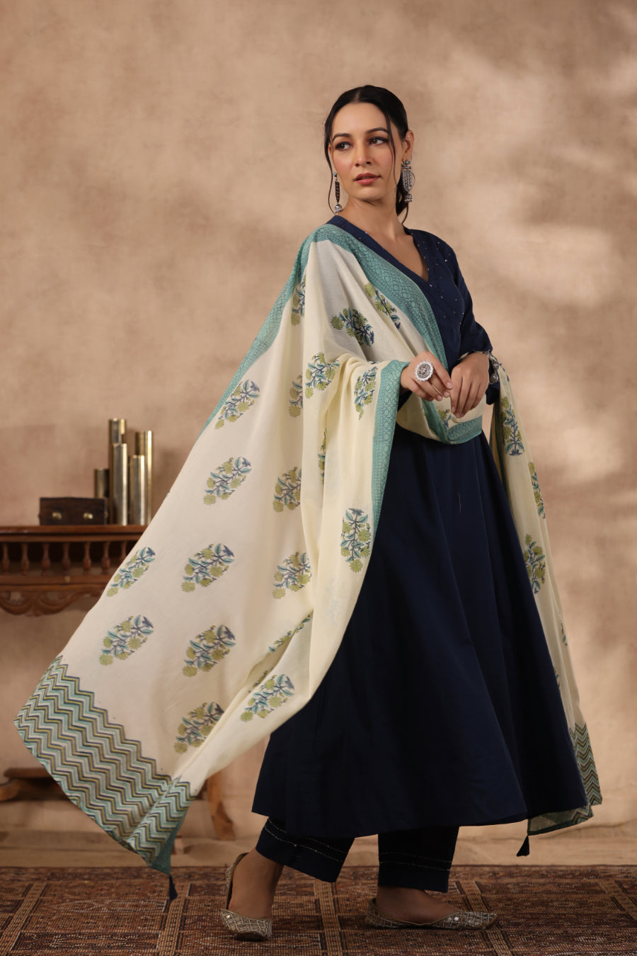 Shuddhi blue color 3 piece set