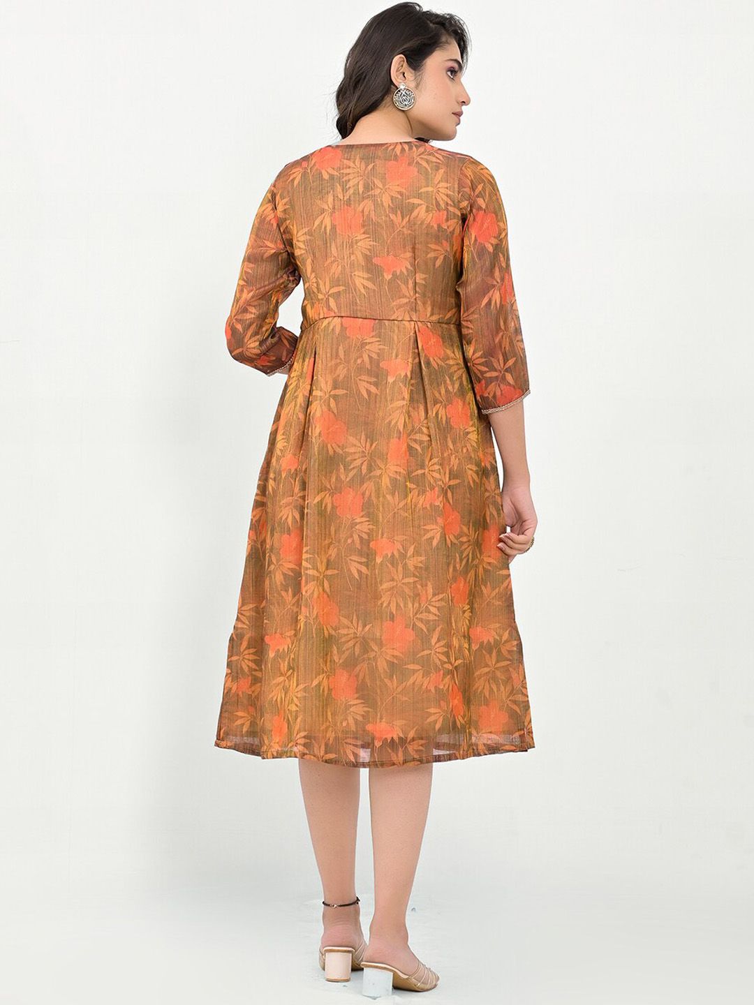 Label Khoj Women Silk Blend Printed Ethnic Dress