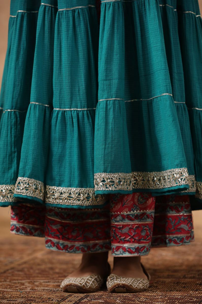 Shuddhi Pink and Blue double dress
