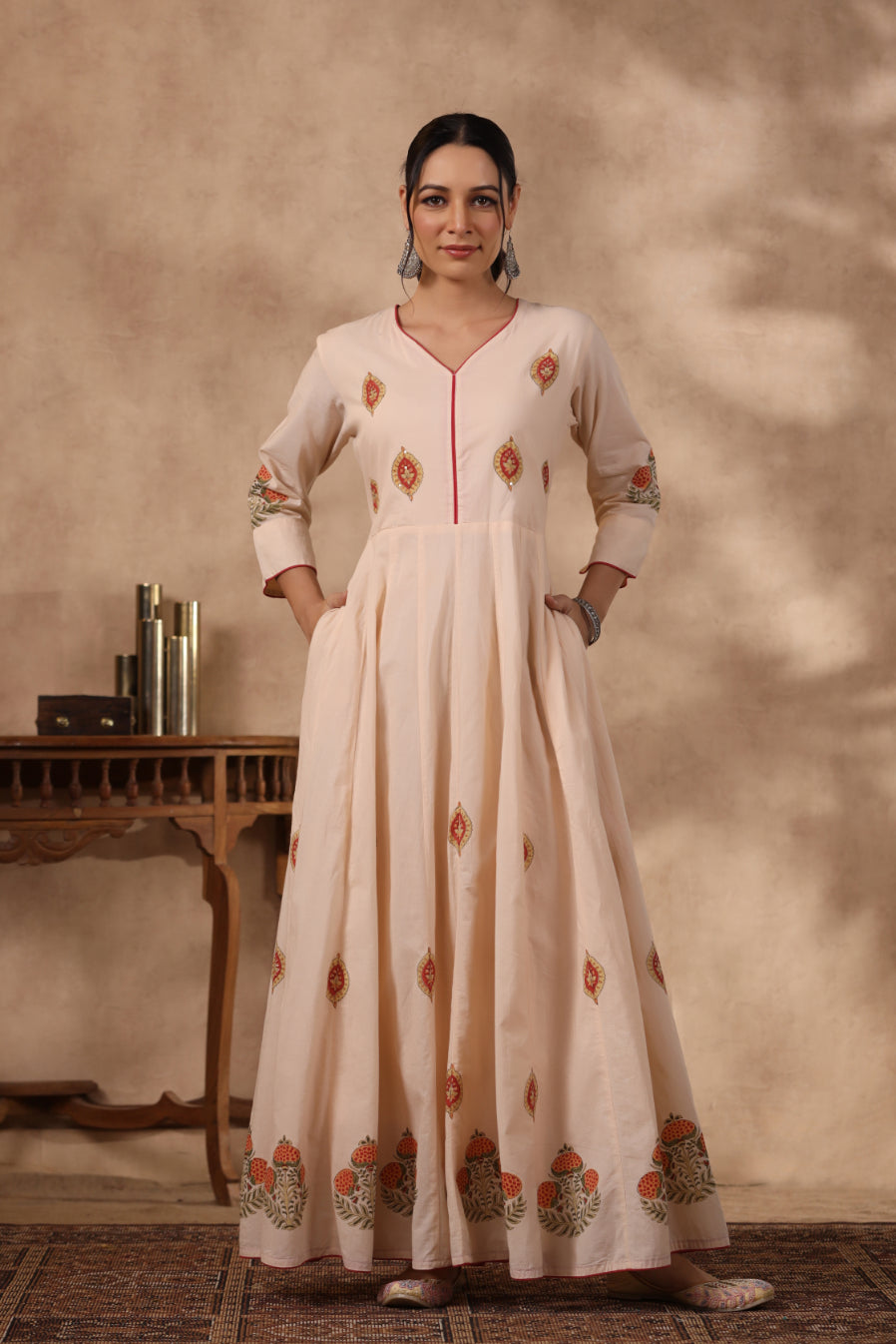 Shuddhi peach and orange long dress