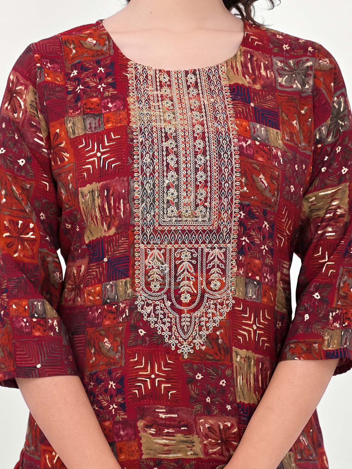 Label Khoj Women Silk blend Kurta ,trouser and dupptta set