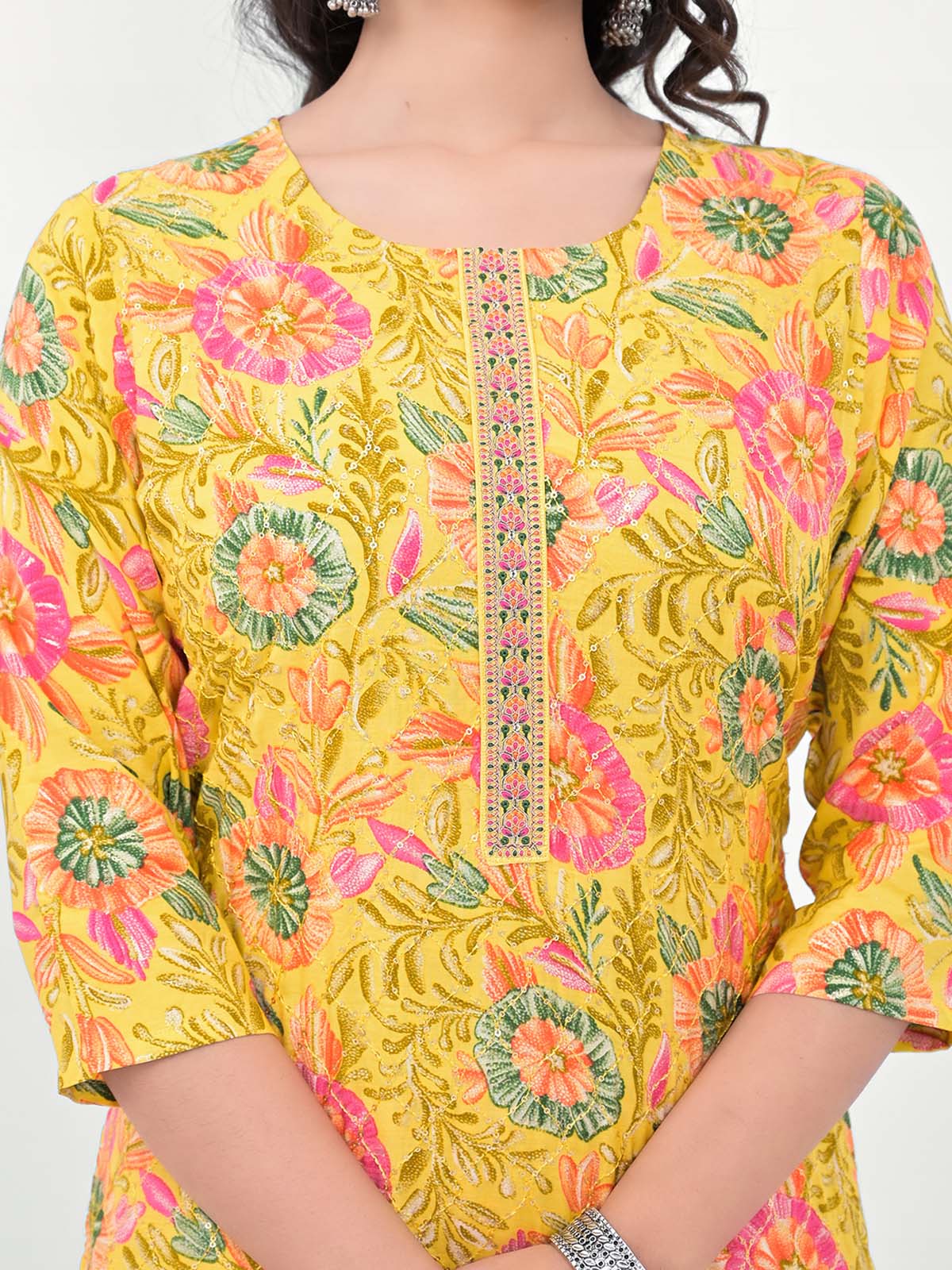 Label Khoj Women Silk blend Kurta ,trouser and dupptta set