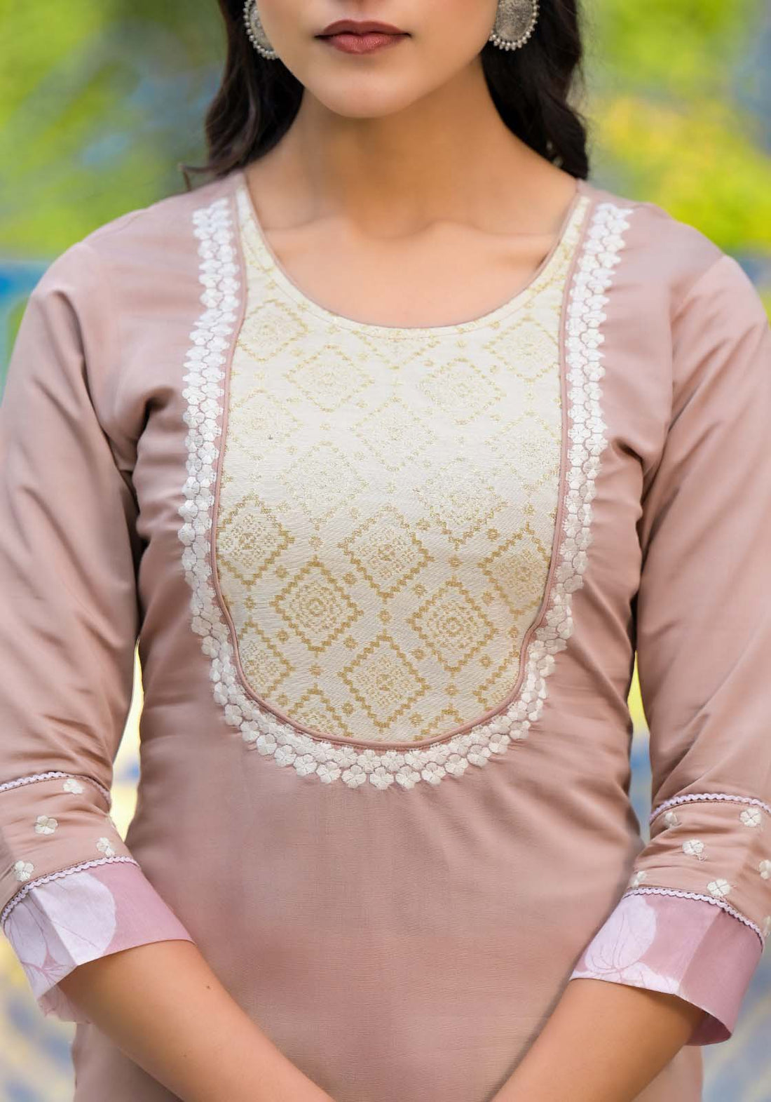 Label Khoj Women Silk blend Kurta ,trouser and dupptta set