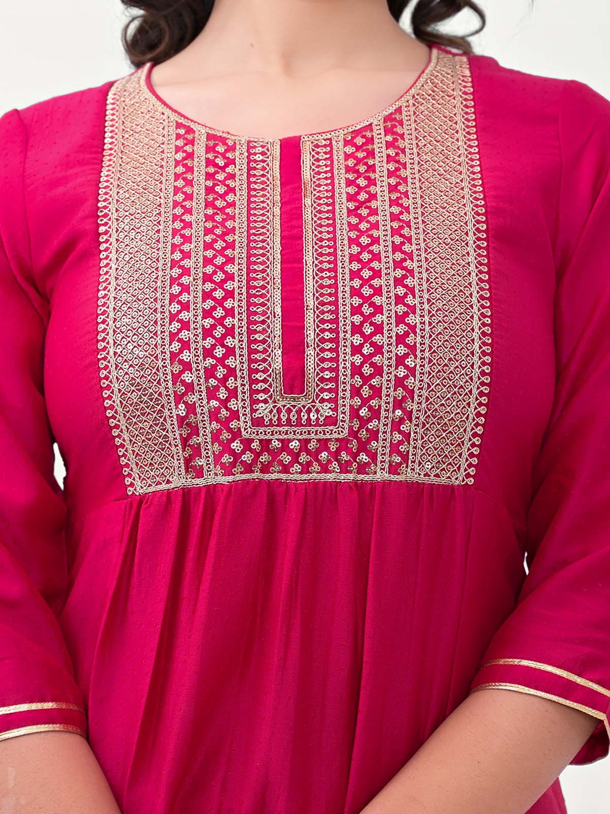 Label khoj Embroidered Work Kurta with Trousers & With Dupatta