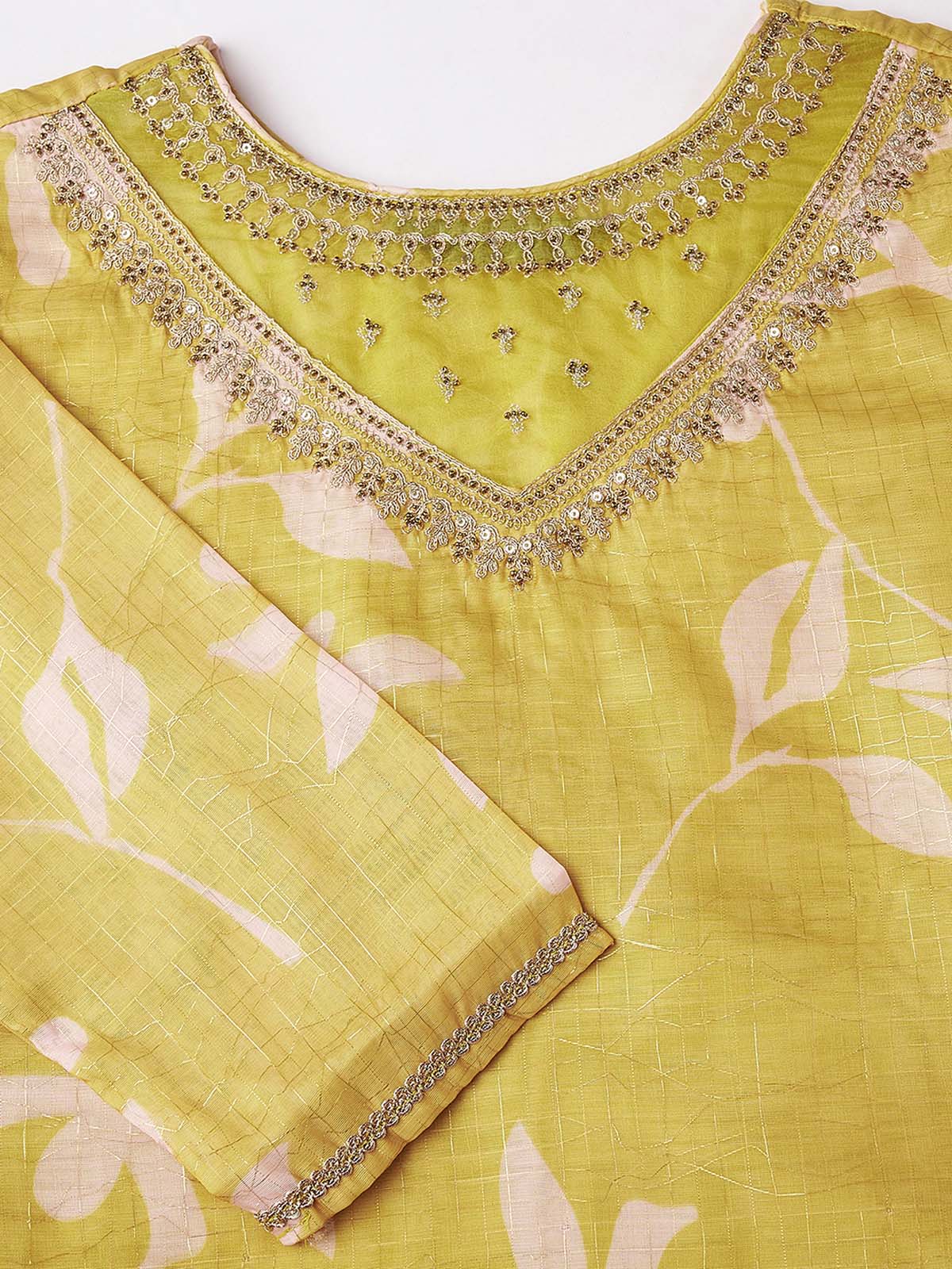 Label khoj double neck Kurta with Trousers & With Dupatta