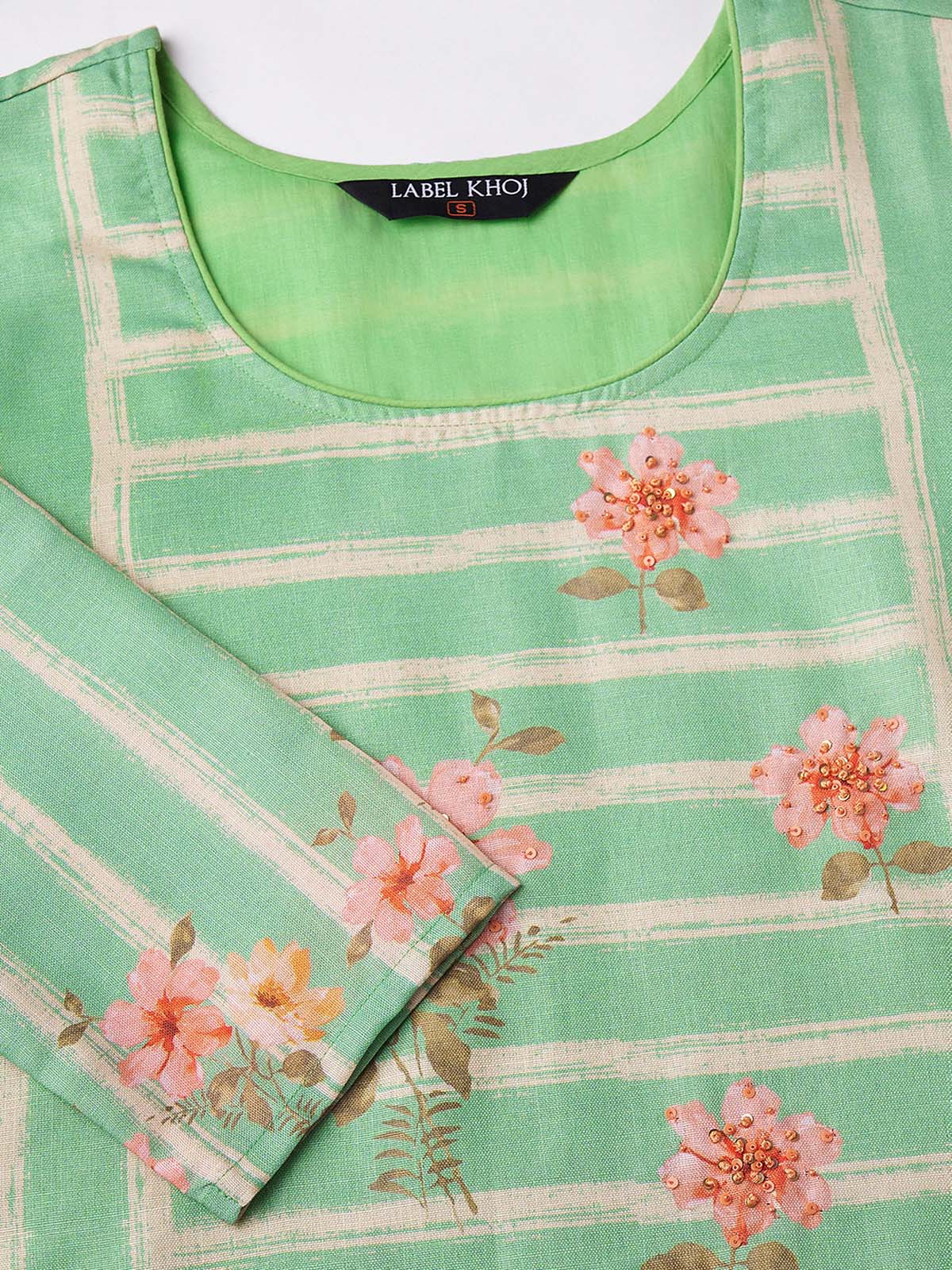 Label khoj lilen kurta , trouser and dupptta set