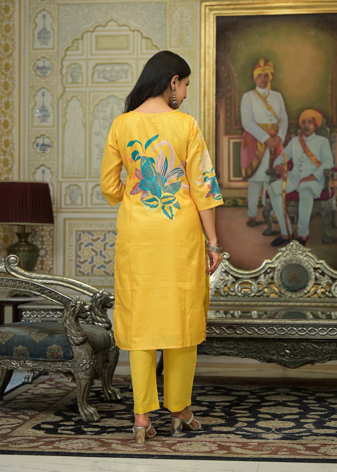 Label Khoj Women Linen kurta, trouser and dupptta set