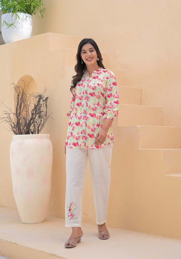 Label Khoj Women's viscose rayon Printed Cord Set