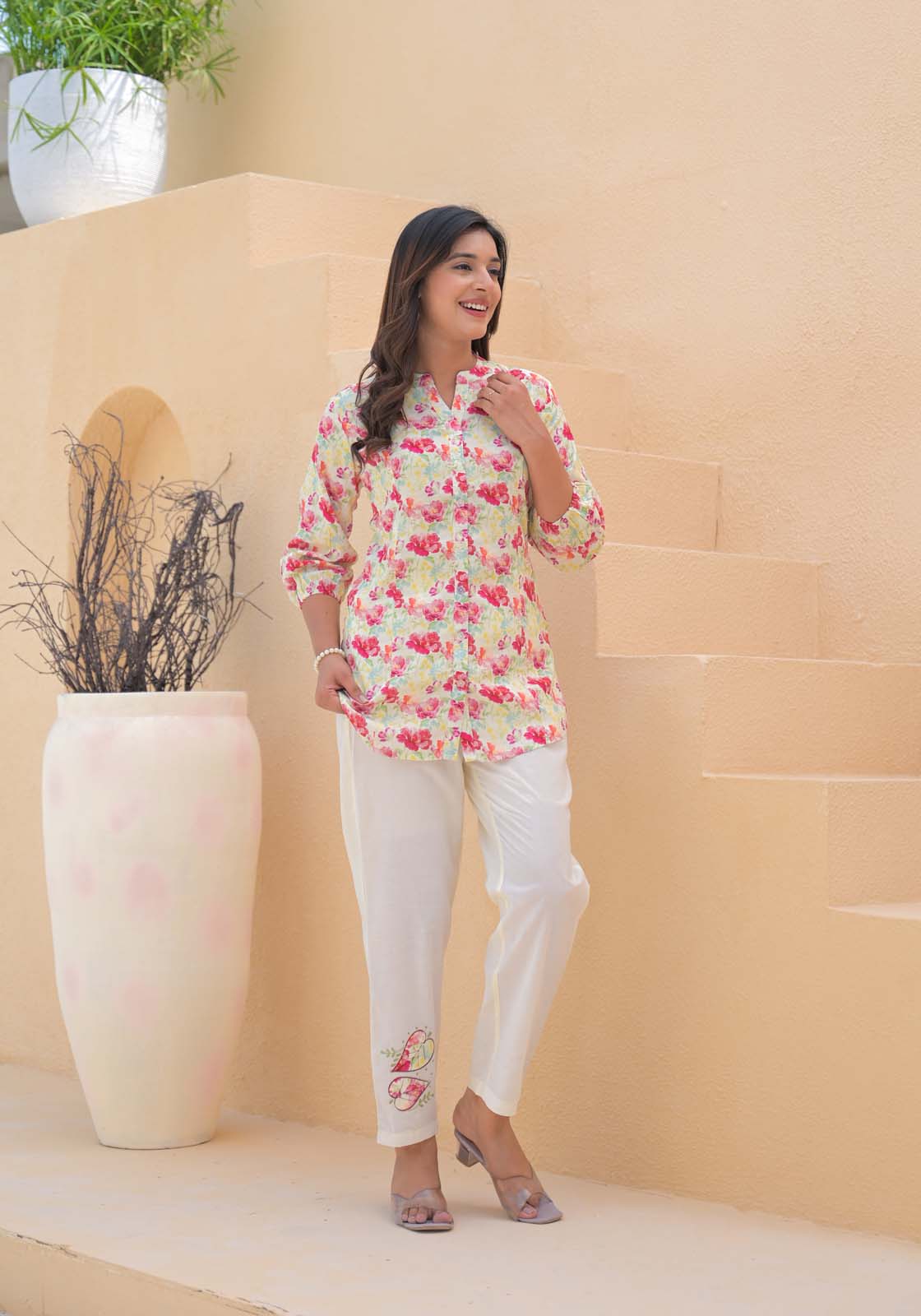 Label Khoj Women's viscose rayon Printed Cord Set
