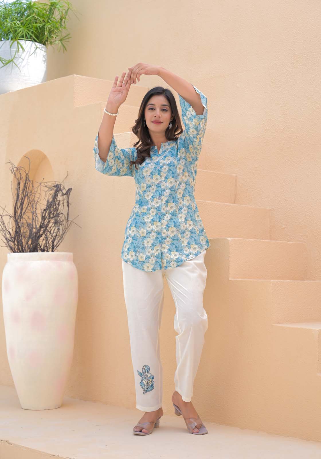 Label Khoj Women's viscose rayon Printed Cord Set