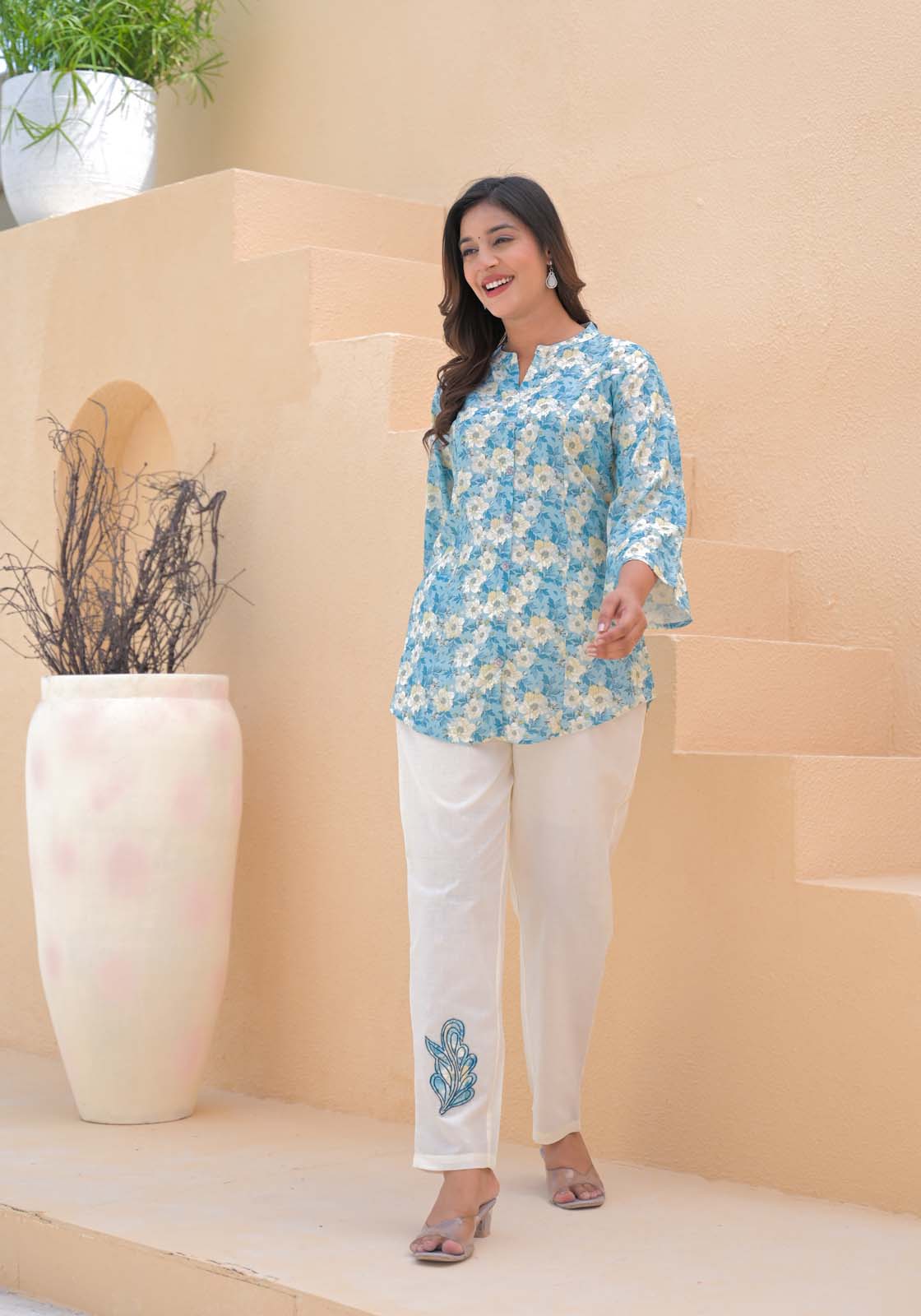 Label Khoj Women's viscose rayon Printed Cord Set