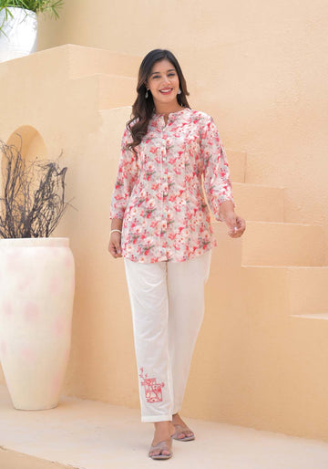 Label Khoj Women's viscose rayon Printed Cord Set
