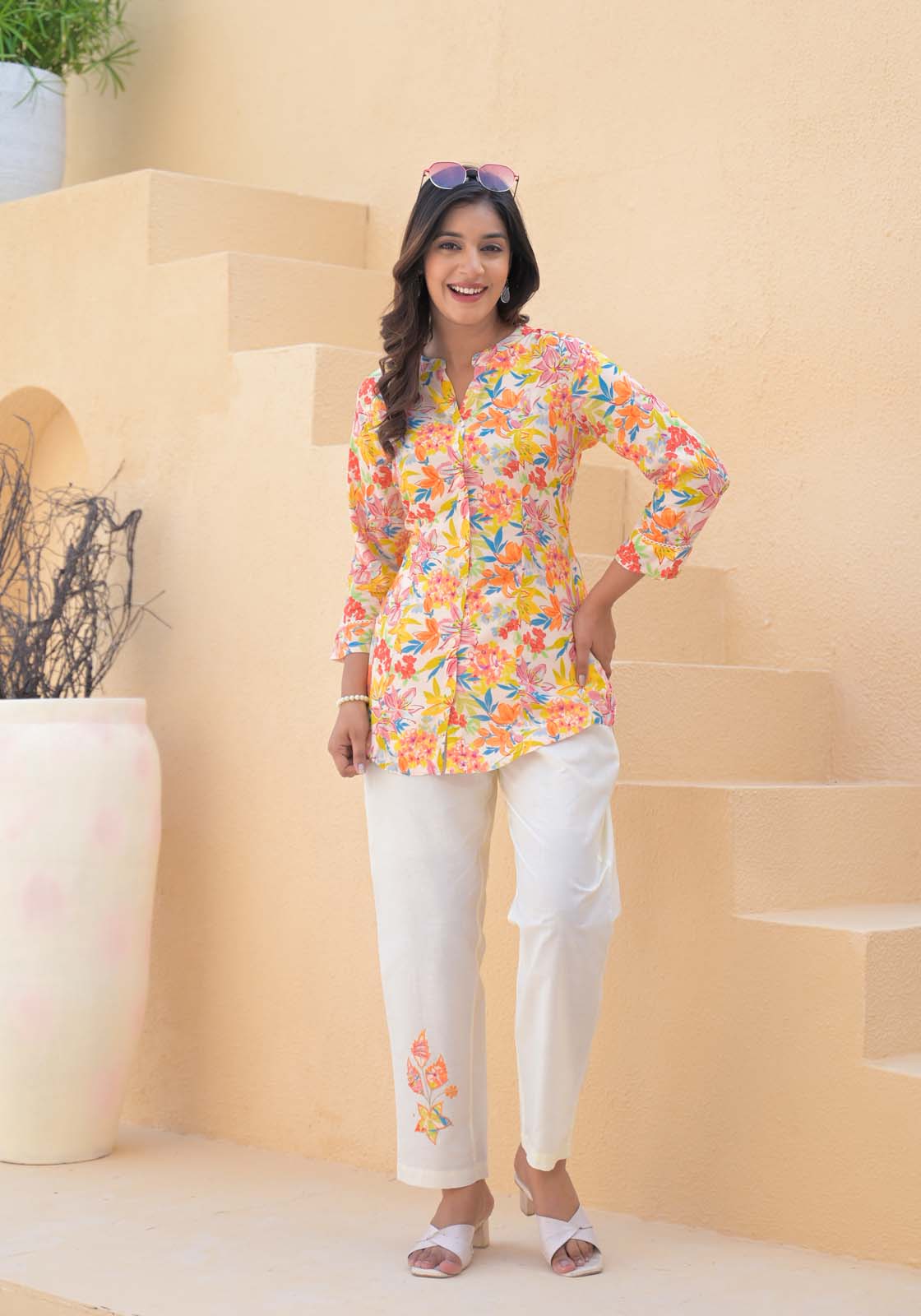 Label Khoj Women's viscose rayon Printed Cord Set