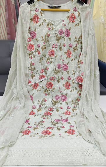 Label khoj chiffly print kurta with pant and dupatta