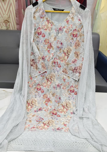 Label khoj chiffly print kurta with pant and dupatta
